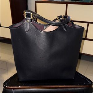 Coach Black Pebbled Leather Tote with Gold Hardware